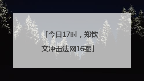 今日17时，郑钦文冲击法网16强