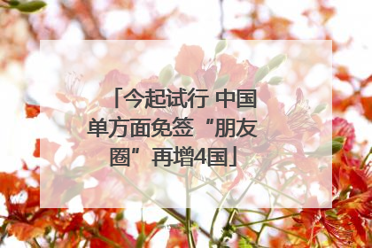 今起试行 中国单方面免签“朋友圈”再增4国