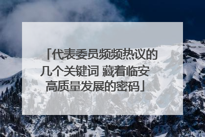代表委员频频热议的几个关键词 藏着临安高质量发展的密码