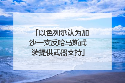 以色列承认为加沙一支反哈马斯武装提供武器支持