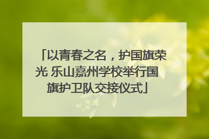 以青春之名，护国旗荣光 乐山嘉州学校举行国旗护卫队交接仪式