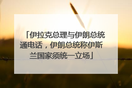 伊拉克总理与伊朗总统通电话，伊朗总统称伊斯兰国家须统一立场