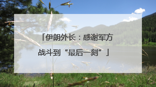 伊朗外长：感谢军方战斗到“最后一刻”
