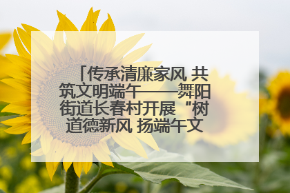 传承清廉家风 共筑文明端午——舞阳街道长春村开展“树道德新风 扬端午文化”主题活动