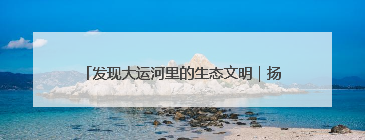 发现大运河里的生态文明｜扬州：让致富河流淌出好生态