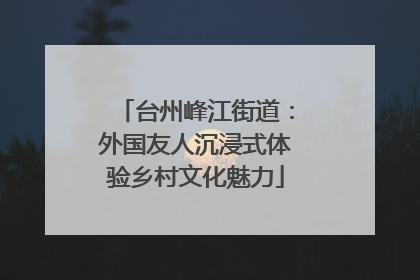 台州峰江街道：外国友人沉浸式体验乡村文化魅力