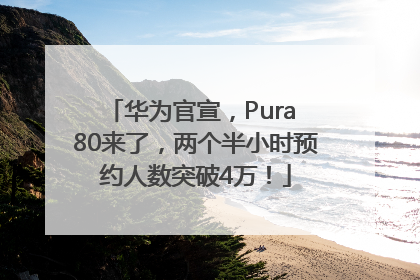 华为官宣，Pura 80来了，两个半小时预约人数突破4万！