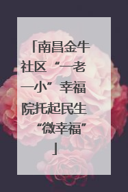 南昌金牛社区“一老一小”幸福院托起民生“微幸福”