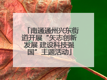 南通通州兴东街道开展“矢志创新发展 建设科技强国”主题活动
