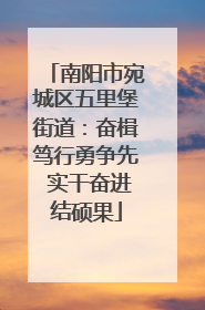 南阳市宛城区五里堡街道：奋楫笃行勇争先 实干奋进结硕果