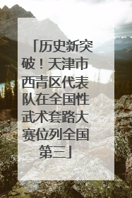 历史新突破！天津市西青区代表队在全国性武术套路大赛位列全国第三