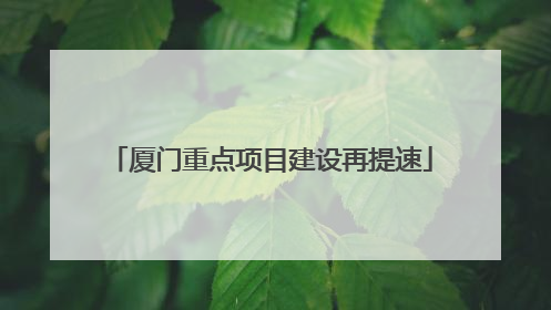 厦门重点项目建设再提速