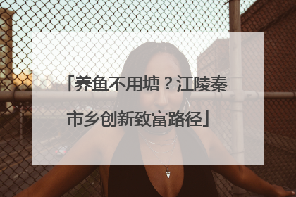 养鱼不用塘？江陵秦市乡创新致富路径