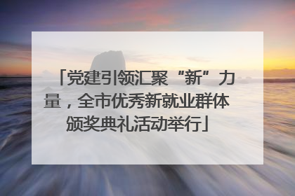 党建引领汇聚“新”力量，全市优秀新就业群体颁奖典礼活动举行