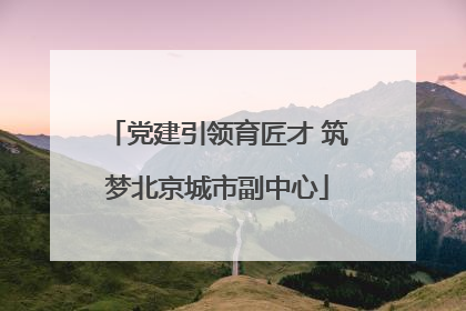 党建引领育匠才 筑梦北京城市副中心