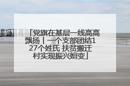 党旗在基层一线高高飘扬丨一个支部团结127个姓氏 扶贫搬迁村实现振兴嬗变