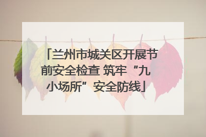 兰州市城关区开展节前安全检查 筑牢“九小场所”安全防线