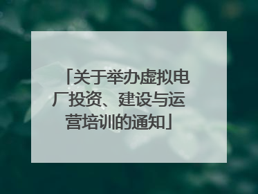 关于举办虚拟电厂投资、建设与运营培训的通知