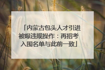内蒙古包头人才引进被曝违规操作：再招考入围名单与此前一致