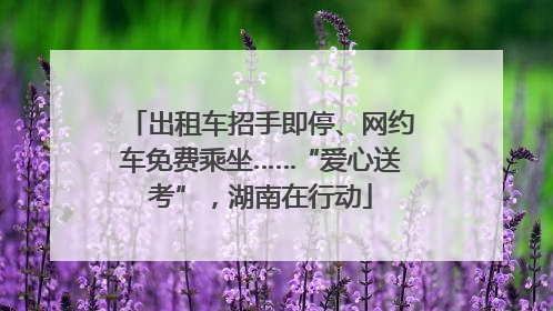 出租车招手即停、网约车免费乘坐……“爱心送考”，湖南在行动