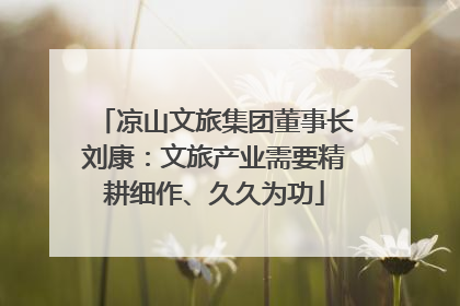 凉山文旅集团董事长刘康：文旅产业需要精耕细作、久久为功