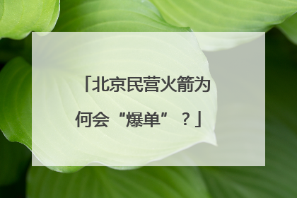 北京民营火箭为何会“爆单”？