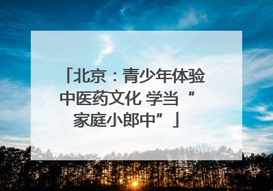 北京：青少年体验中医药文化 学当“家庭小郎中”