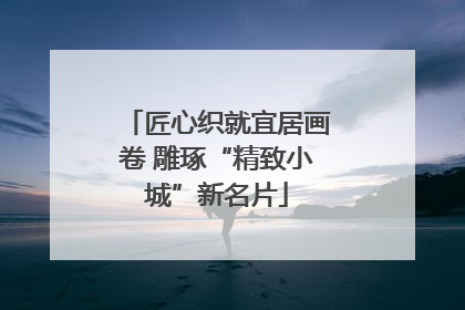 匠心织就宜居画卷 雕琢“精致小城”新名片