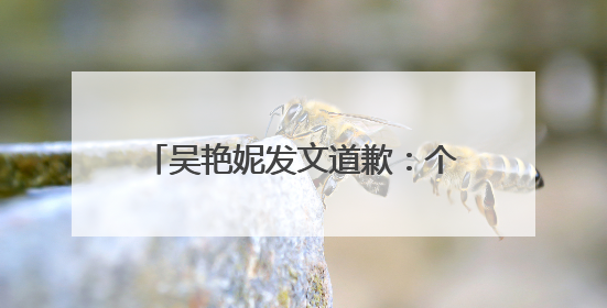 吴艳妮发文道歉：个人承担全部责任！