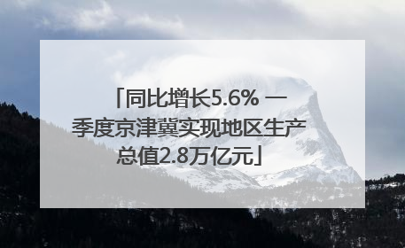 同比增长5.6% 一季度京津冀实现地区生产总值2.8万亿元