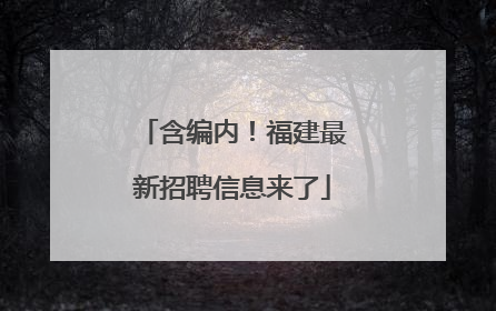 含编内！福建最新招聘信息来了