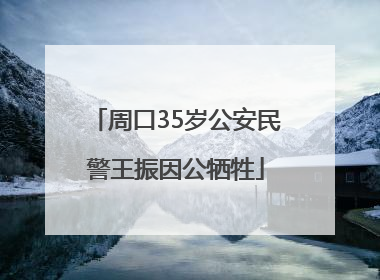 周口35岁公安民警王振因公牺牲