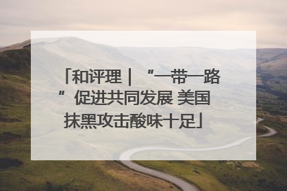 和评理｜“一带一路”促进共同发展 美国抹黑攻击酸味十足