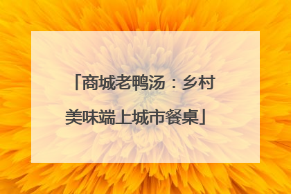 商城老鸭汤：乡村美味端上城市餐桌
