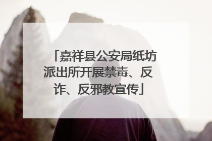 嘉祥县公安局纸坊派出所开展禁毒、反诈、反邪教宣传