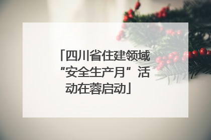 四川省住建领域“安全生产月”活动在蓉启动