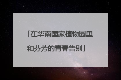 在华南国家植物园里和芬芳的青春告别