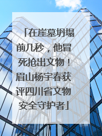 在崖墓坍塌前几秒，他冒死抢出文物！眉山杨宇春获评四川省文物安全守护者