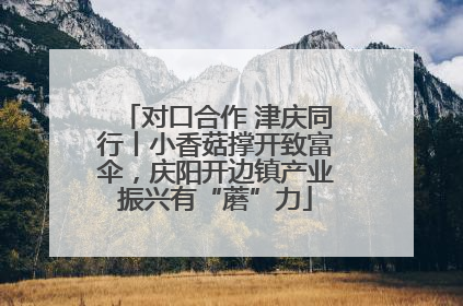 对口合作 津庆同行丨小香菇撑开致富伞，庆阳开边镇产业振兴有“蘑”力