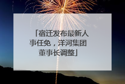 宿迁发布最新人事任免，洋河集团董事长调整