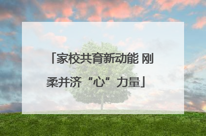 家校共育新动能 刚柔并济“心”力量