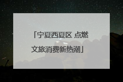 宁夏西夏区 点燃文旅消费新热潮