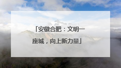 安徽合肥：文明一座城，向上新力量