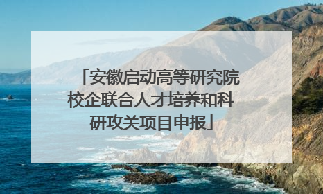 安徽启动高等研究院校企联合人才培养和科研攻关项目申报