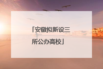 安徽拟新设三所公办高校