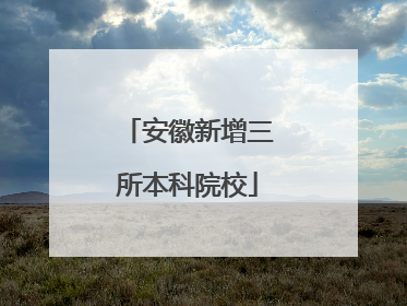 安徽新增三所本科院校