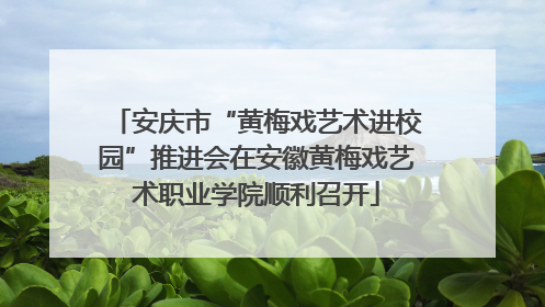安庆市“黄梅戏艺术进校园”推进会在安徽黄梅戏艺术职业学院顺利召开