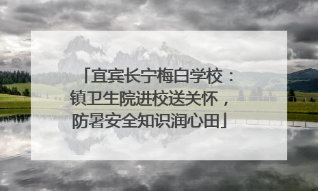 宜宾长宁梅白学校：镇卫生院进校送关怀，防暑安全知识润心田