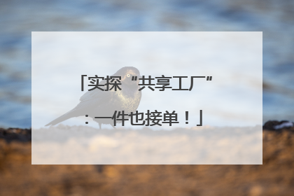 实探“共享工厂”：一件也接单！