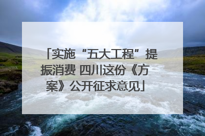 实施“五大工程”提振消费 四川这份《方案》公开征求意见